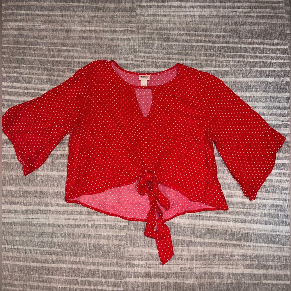 Flowy Red Polka Dot Shirt